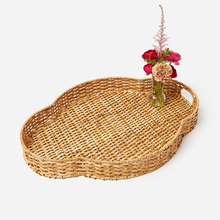 Decorative serving tray made of woven material Stornfield