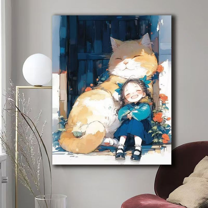 Illustrated Cat-Themed Wall Art Stornfield