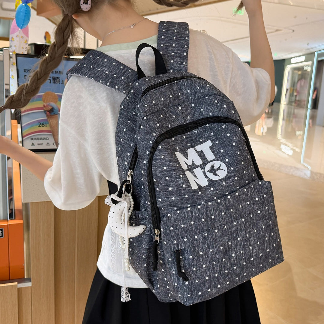Stylish Polka Dot Printed Backpack Stornfield