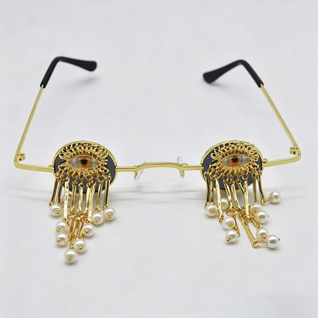 Ladies exclusive designer sunglasses with eye-catching pearl pendants Stornfield