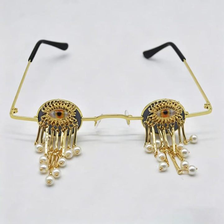 Ladies exclusive designer sunglasses with eye-catching pearl pendants Stornfield