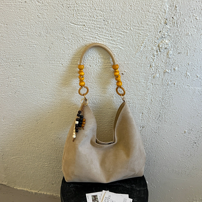 Stylish Hobo Handbag with Beaded Strap