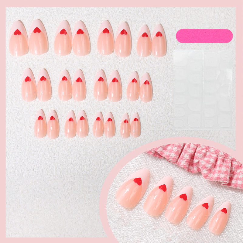 Heart-Pattered Press-On Nail Art Stornfield