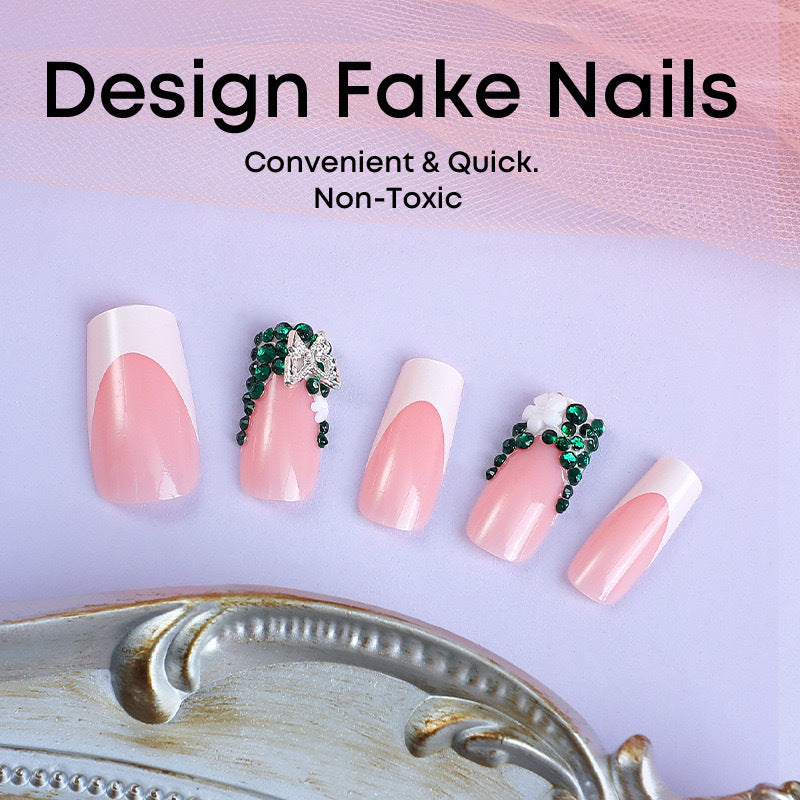 Acrylic nail set with appealing 3D decorations Stornfield