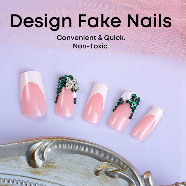 Acrylic nail set with appealing 3D decorations Stornfield