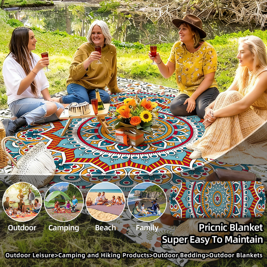 Mandala Design Beach Mat Stornfield