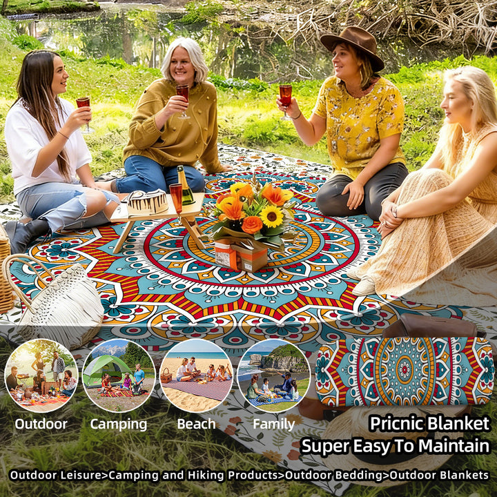 Mandala Design Beach Mat Stornfield