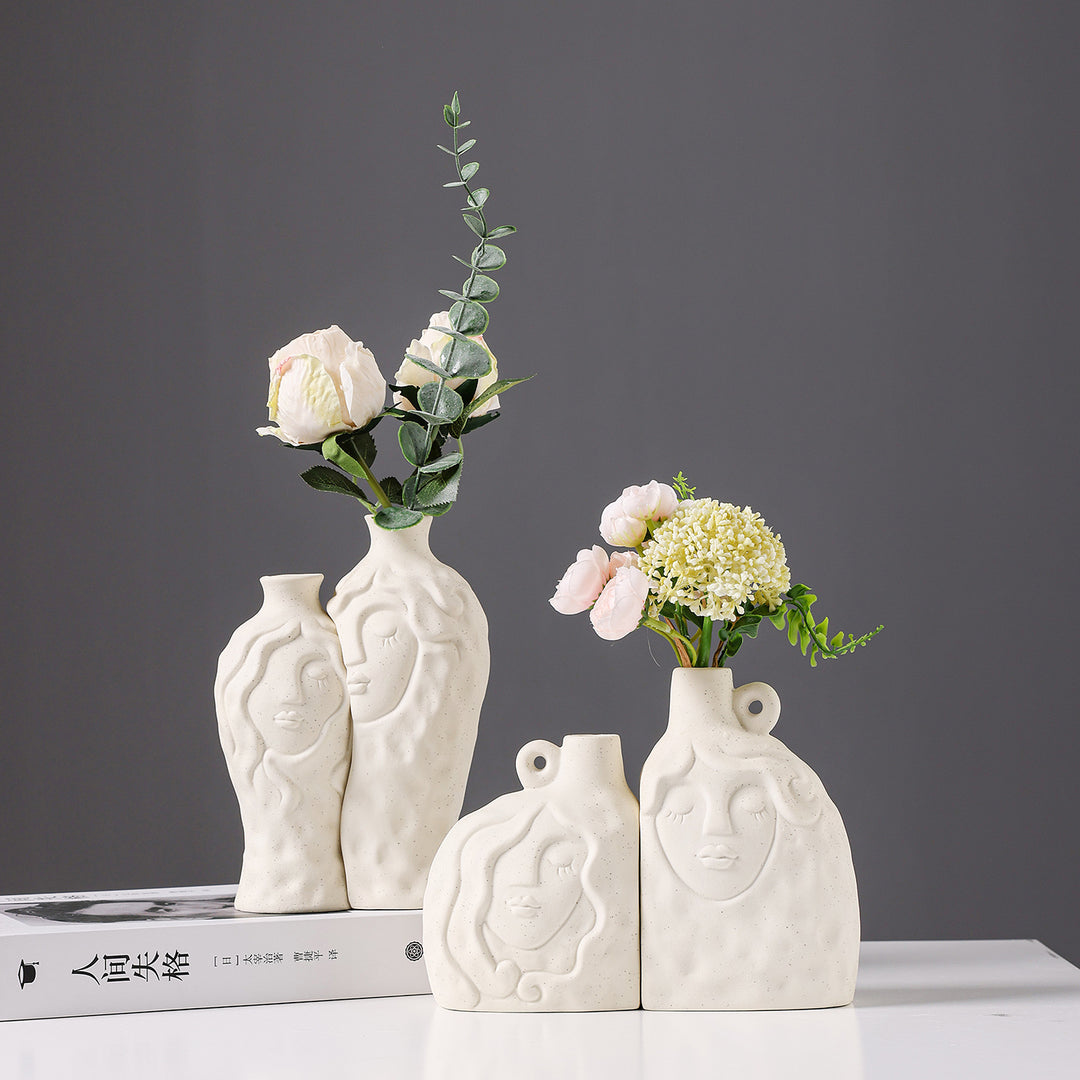 Artistic Face-Shaped Ceramic Vase