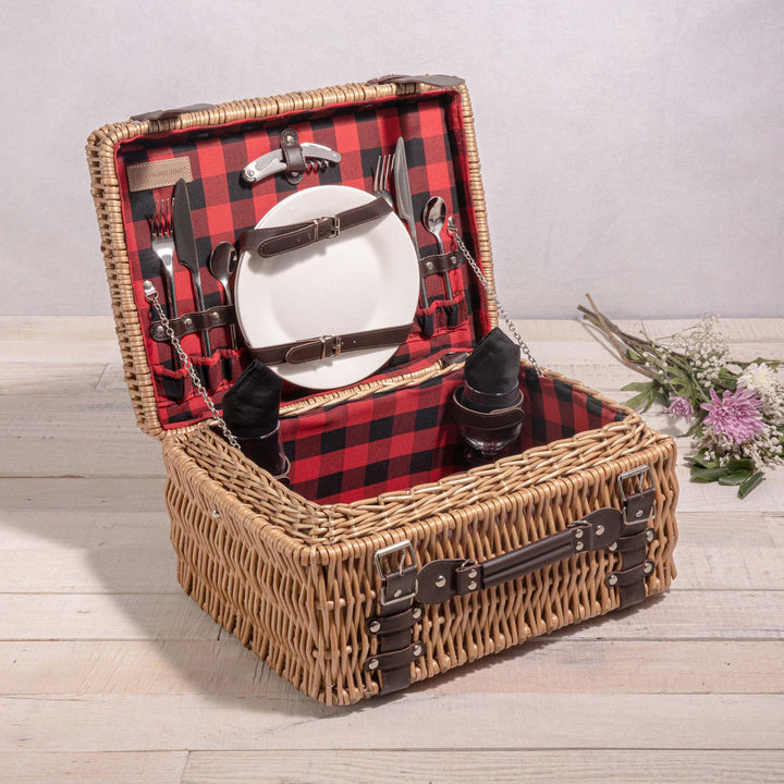 Women’s picnic basket with insulated inner compartment and high-quality dish set Stornfield