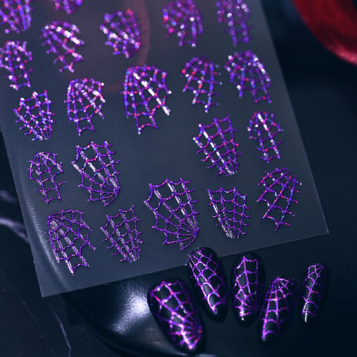 Shiny Spider Web Nail Art Decals