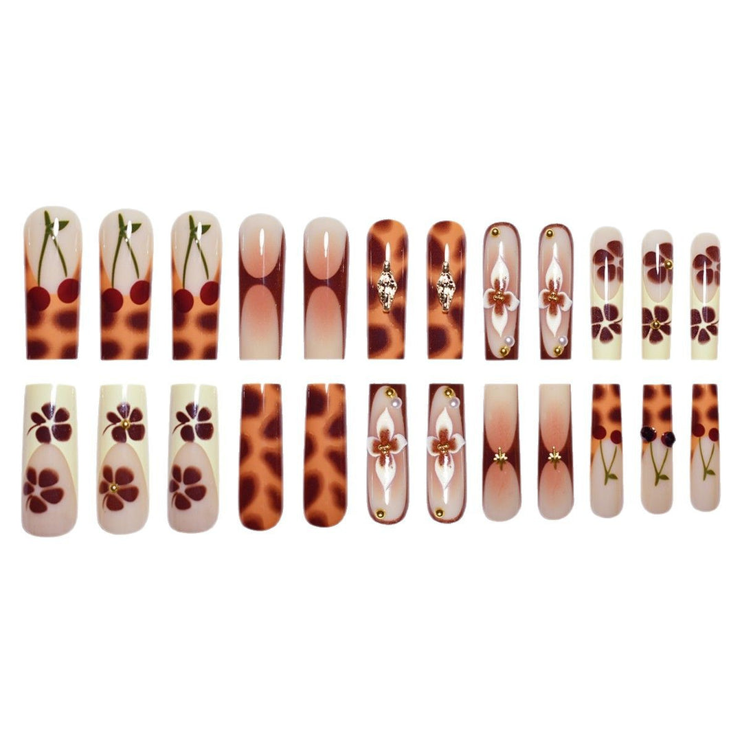Artistic Floral Long-Lasting Press-On Nail Extensions Stornfield