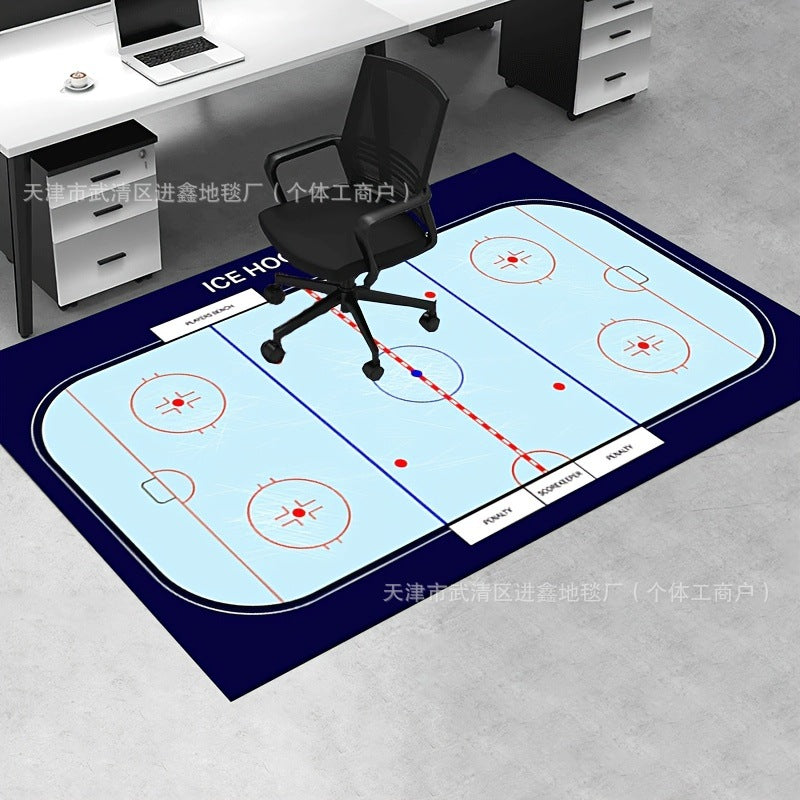 Ice Hockey Themed Area Rug for Home Decor