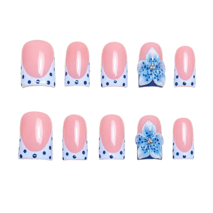 Artistic Floral Accent Press-On Nail Set