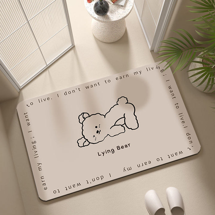 Cartoon Penguin-Themed Bath Rug