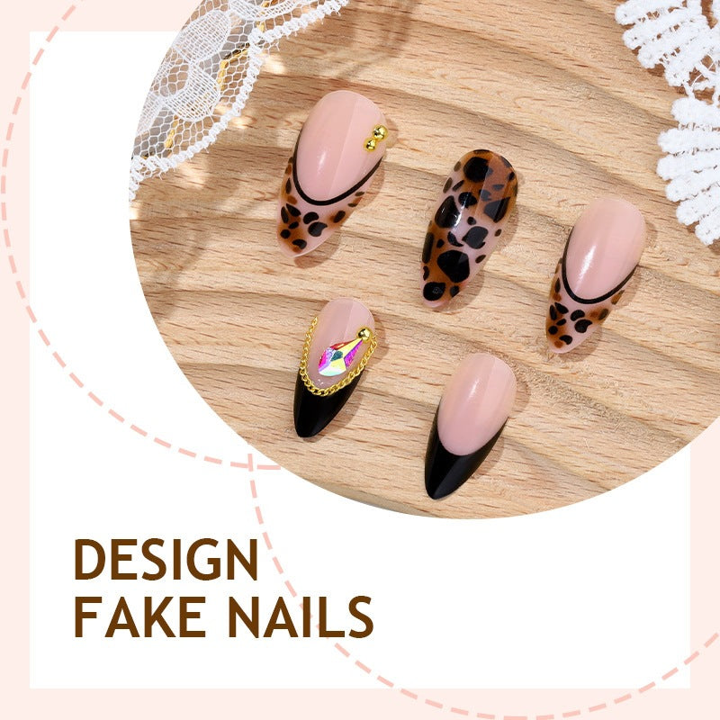 High-quality artificial nail collection with trendy leopard pattern and elegant design Stornfield