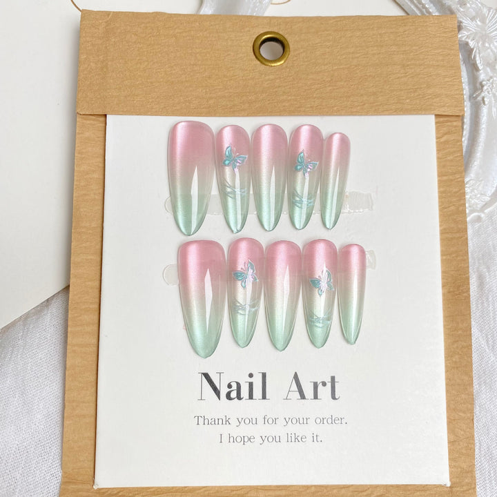 Elegant Floral Ombre Press-On Nail Set