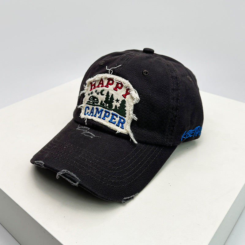 Men's Distressed Embroidered Camping Cap Stornfield