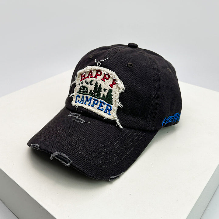 Men's Distressed Embroidered Camping Cap Stornfield