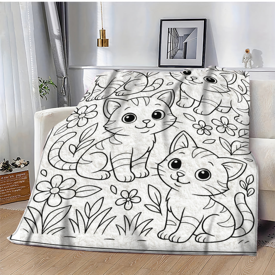 Soft Cartoon Dachshund-Themed Fleece Blanket