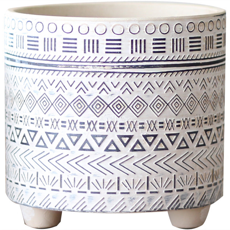 Decorative plant pot with geometric pattern Stornfield