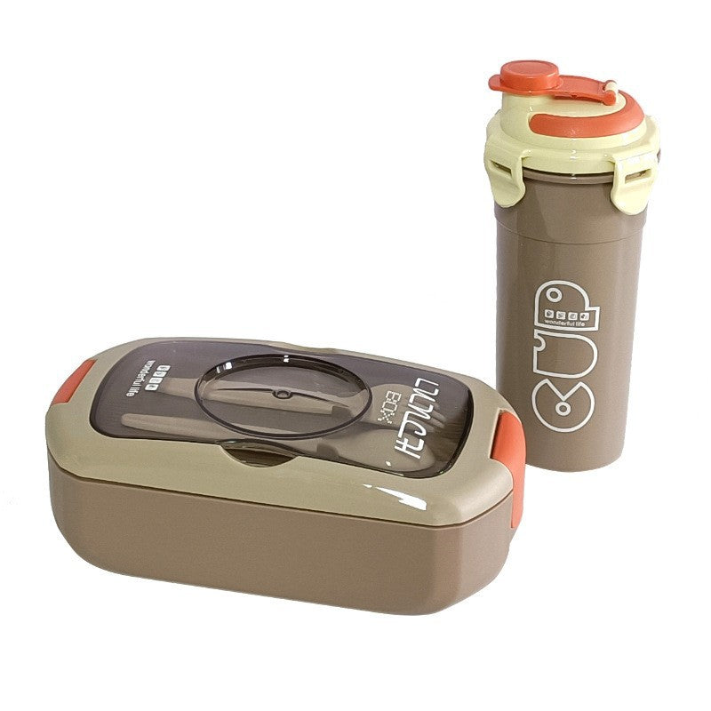 Portable Lunch Box with Integrated Water Bottle