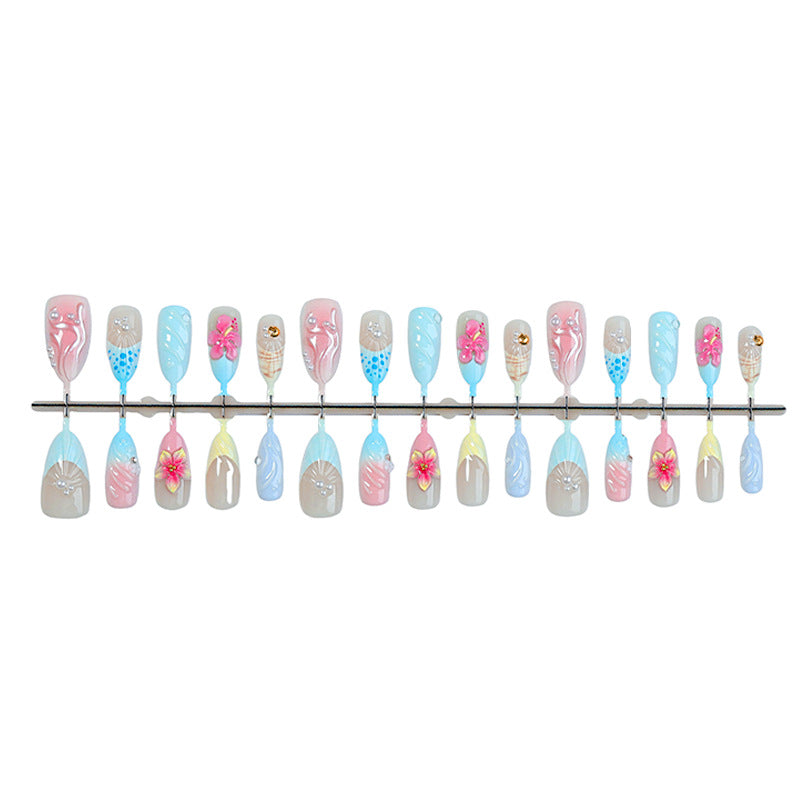Decorative Press-On Nail Art Set with Premium Floral Designs Stornfield