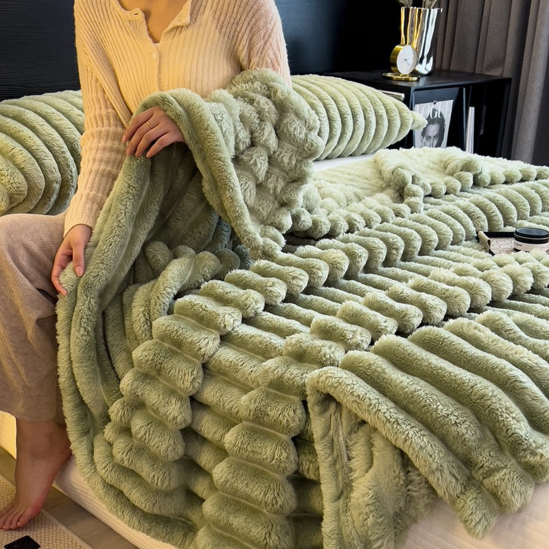 Plush Textured Throw Blanket
