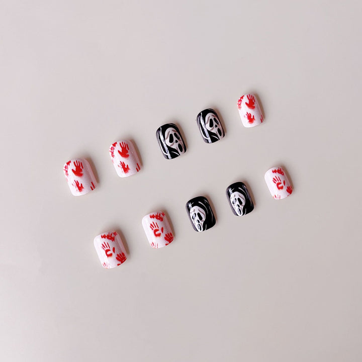 Creative Halloween Nail Art Set with Creepy Designs and Sparkling Accents Stornfield