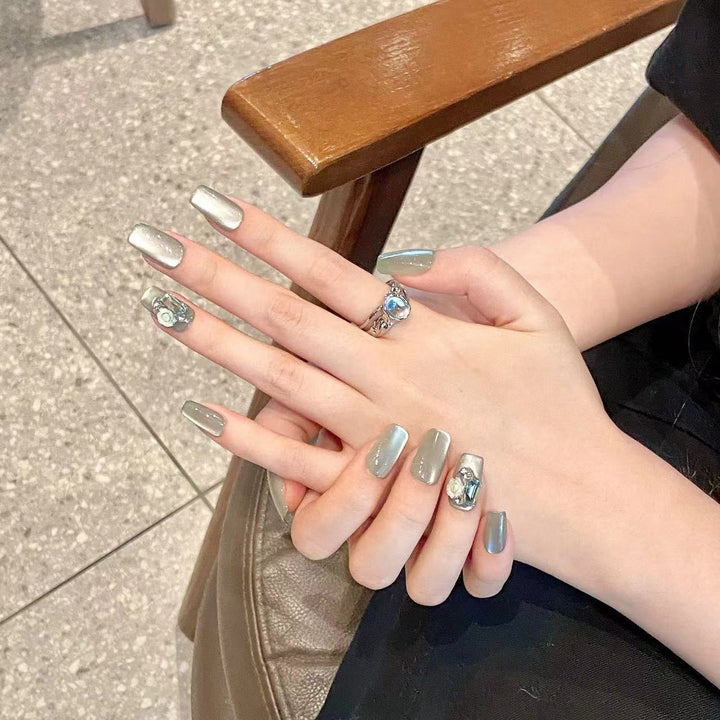 Metallic Glossy Press-On Nails