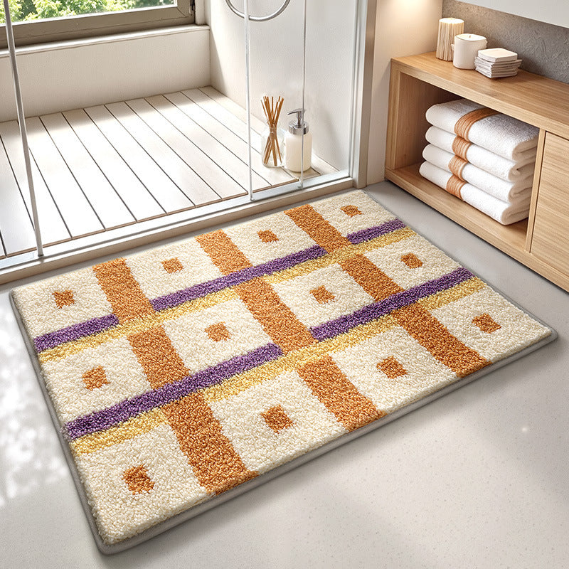 Plush Striped Bath Mat Stornfield