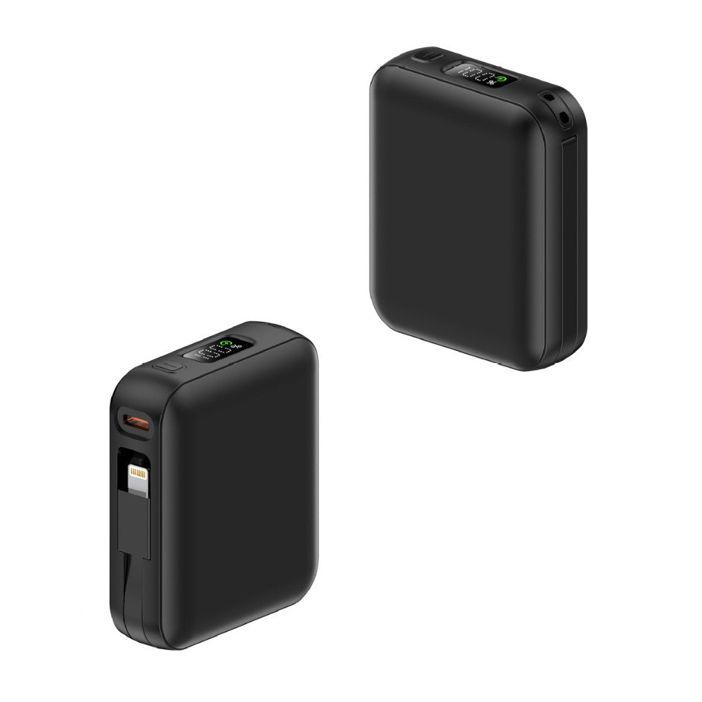 Portable power bank with integrated charging cable and digital display Stornfield