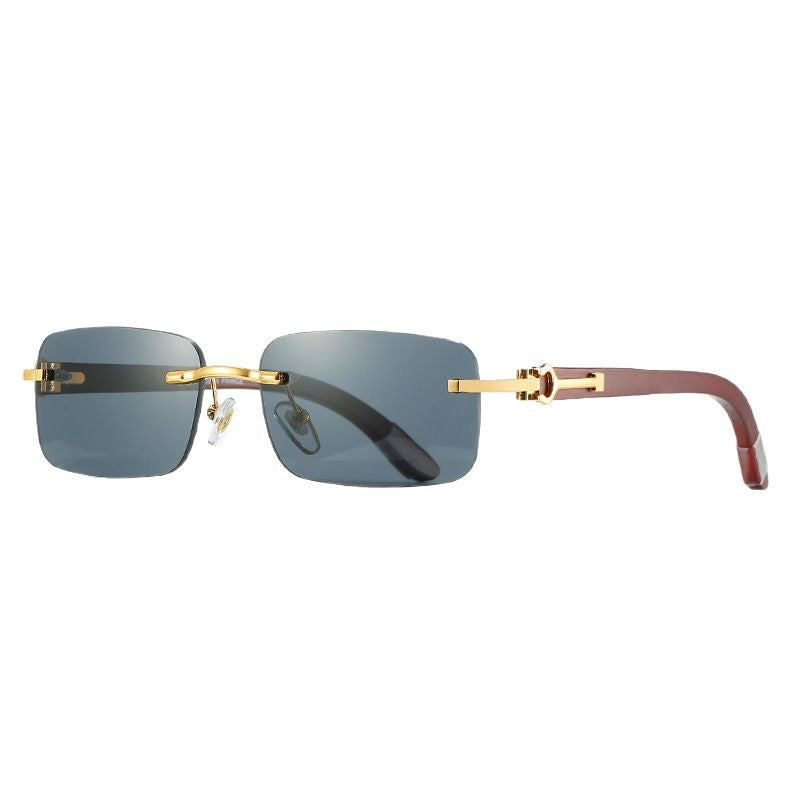 Women's fashionable semi-rimless sunglasses with luxurious metal and plastic frame Stornfield