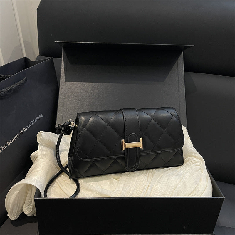Quilted Faux Leather Clutch Bag