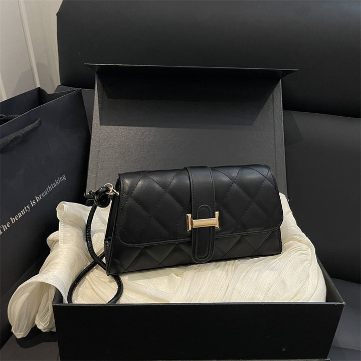 Quilted Faux Leather Clutch Bag