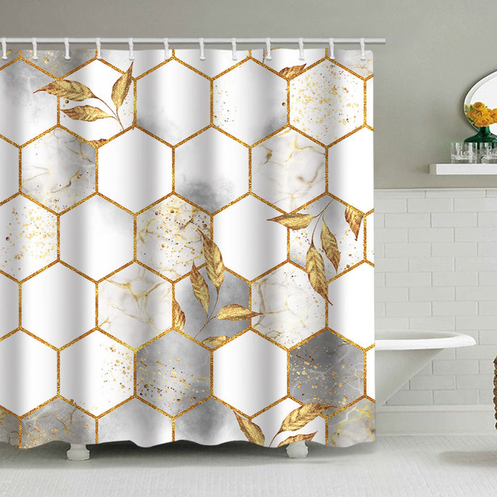 Textured Mosaic Pattern Shower Curtain Stornfield