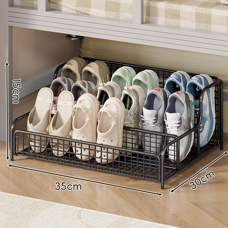 Low-Profile Metal Underbed Sliding Shoe Drawer Organizer