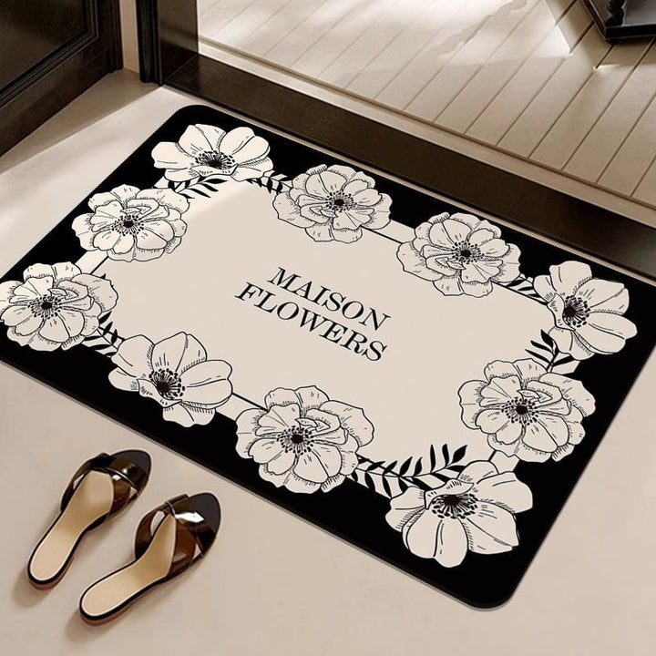 Decorative Flower-Themed Entrance Mat