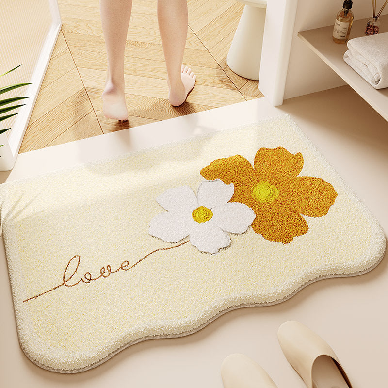 Decorative Plush Bath Mat for Bathroom