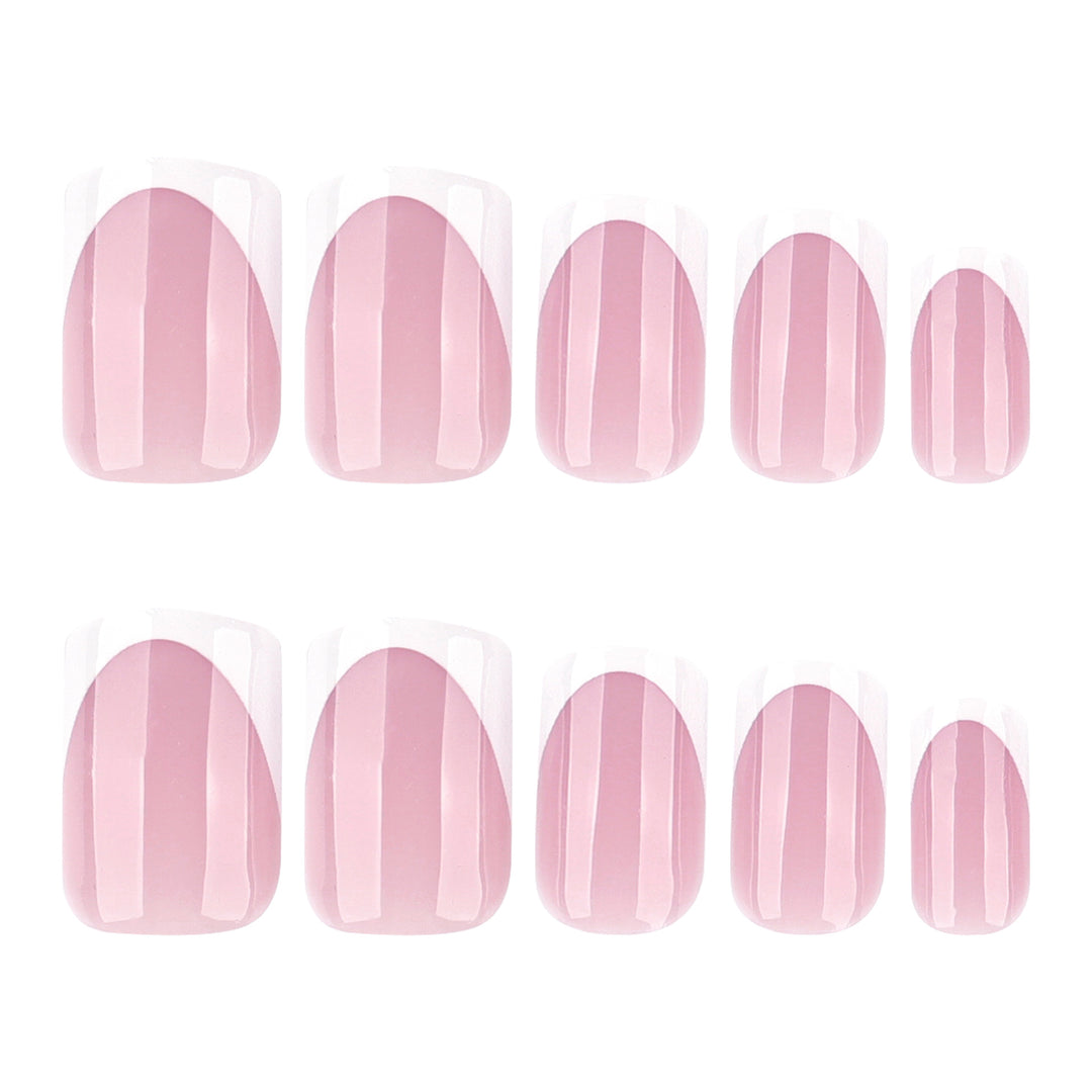 French nail extensions with glossy finish Stornfield