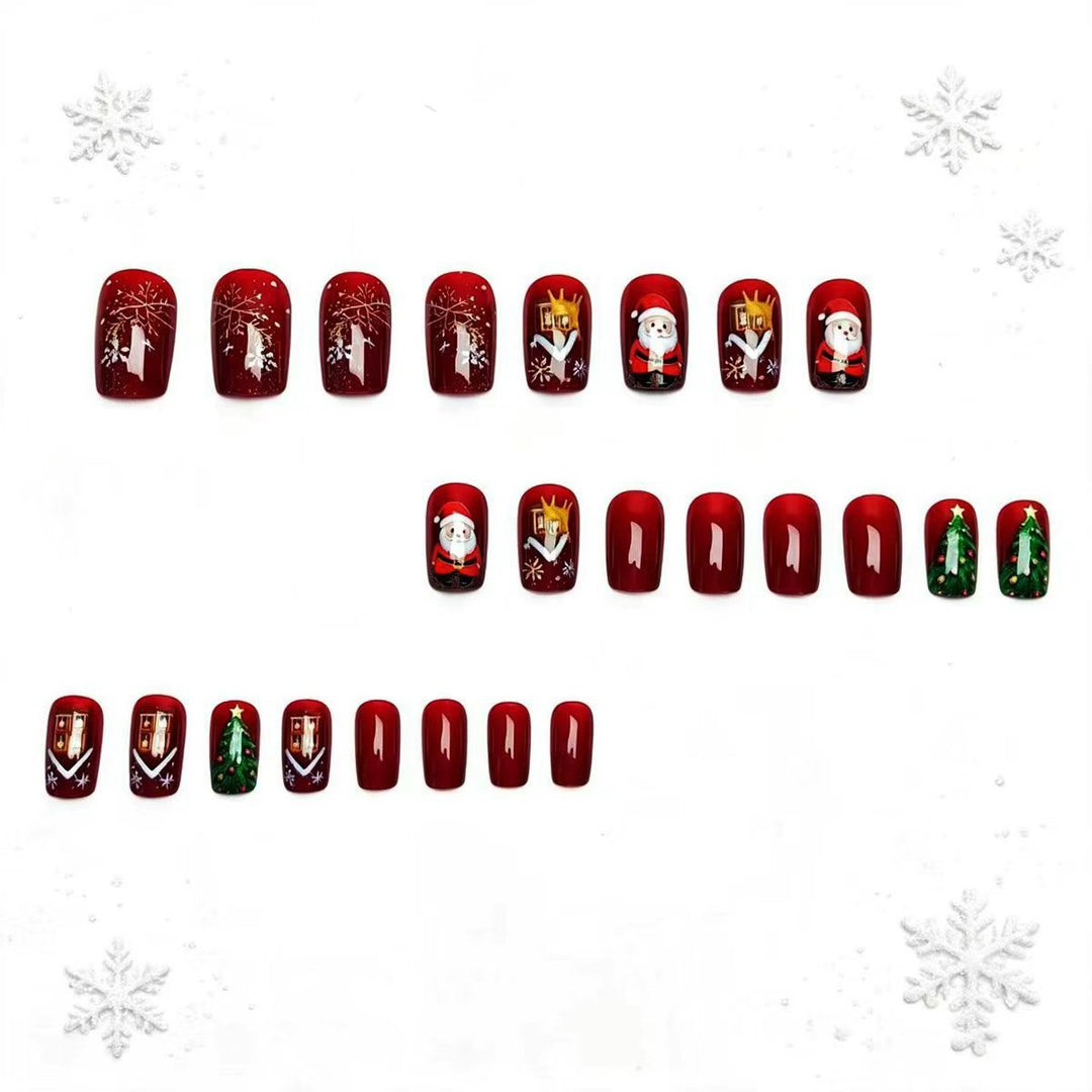 Artificial nails with festive Christmas motif Stornfield