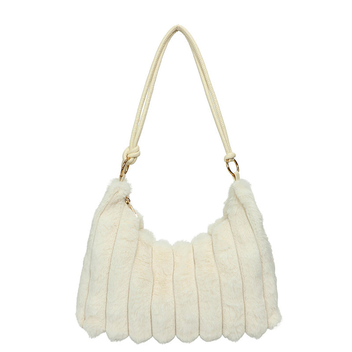 Plush Leopard Print Shoulder Bag