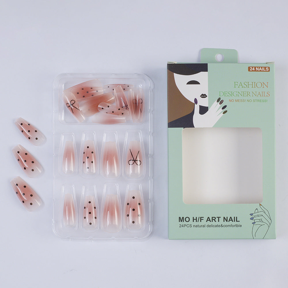 Artificial nails with modern dot design and elegant accents Stornfield