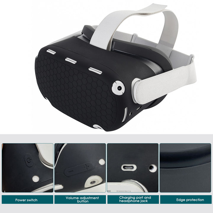 VR headset with ergonomic holding bracket and protective cover Stornfield