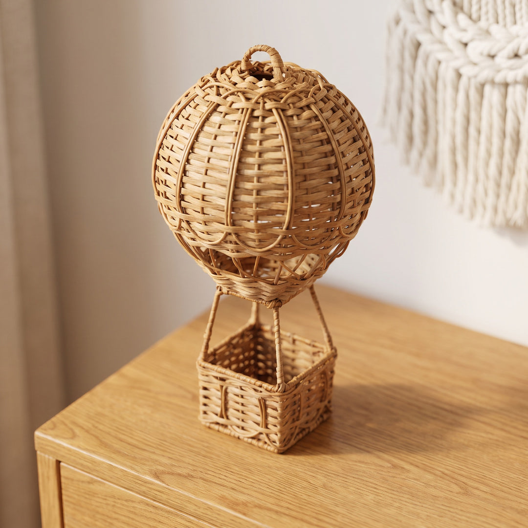Handwoven storage basket in hot air balloon design Stornfield