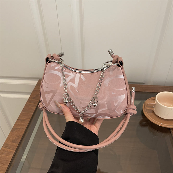 Chic Chain-Accent Handheld Bag