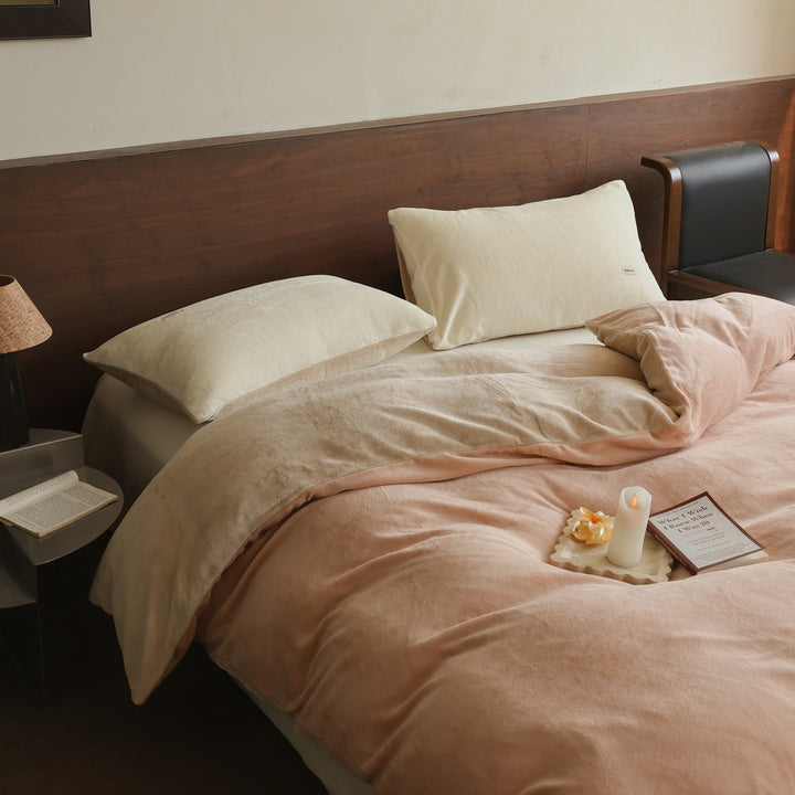 Similar microfiber duvet cover set with ultra-soft velour finish and pillowcases