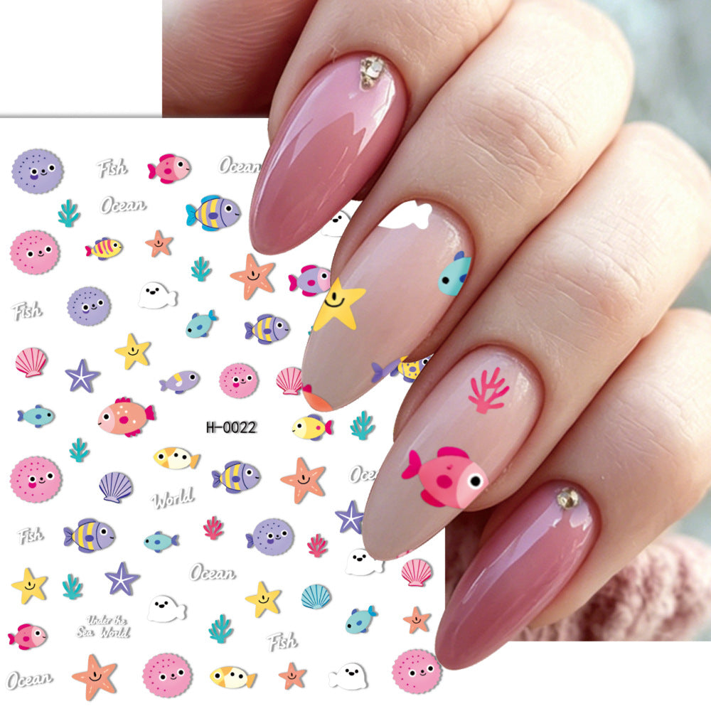 Ocean-Themed Nail Art Stickers