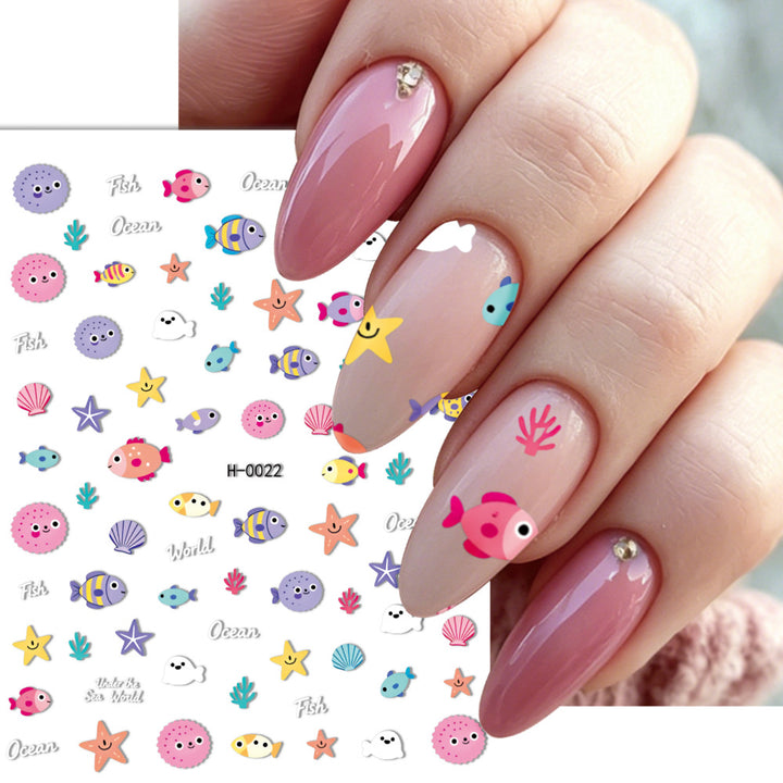 Ocean-Themed Nail Art Stickers
