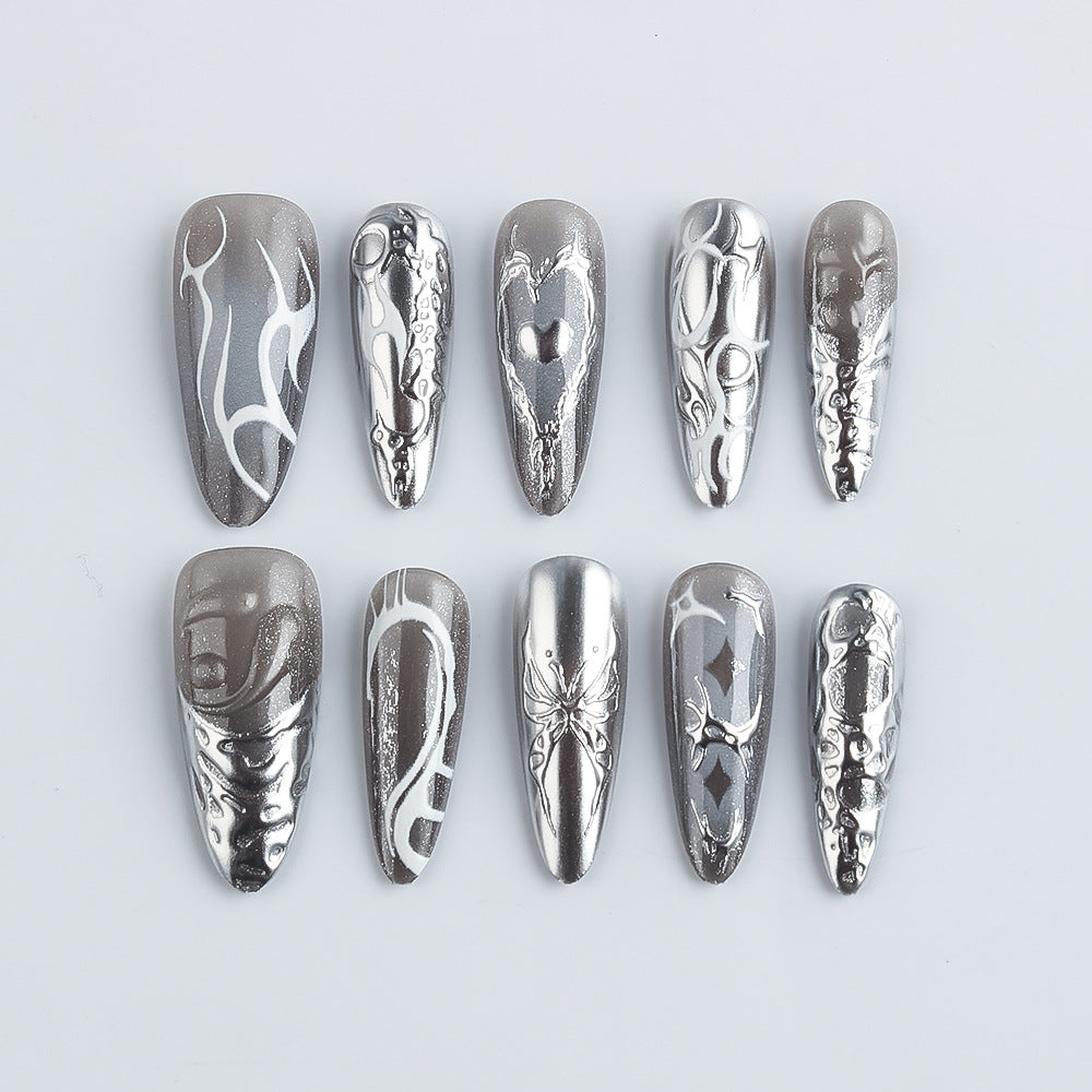 Artistic Metallic Press-On Nails Stornfield