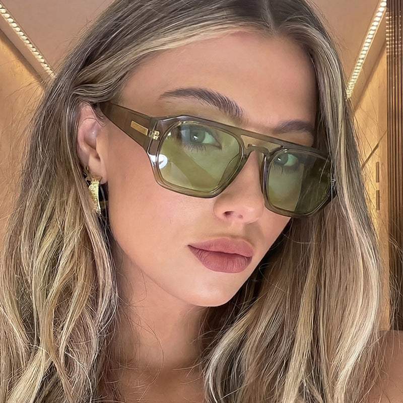 Women’s fashionable rectangular glasses with elegant metal accent Stornfield